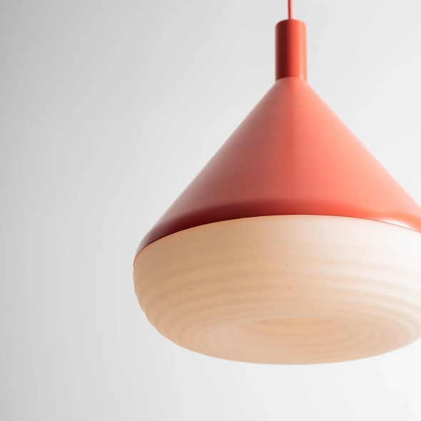 Large TORO CORAL RED pendant lamp by Kabo&Pydo (ø28)