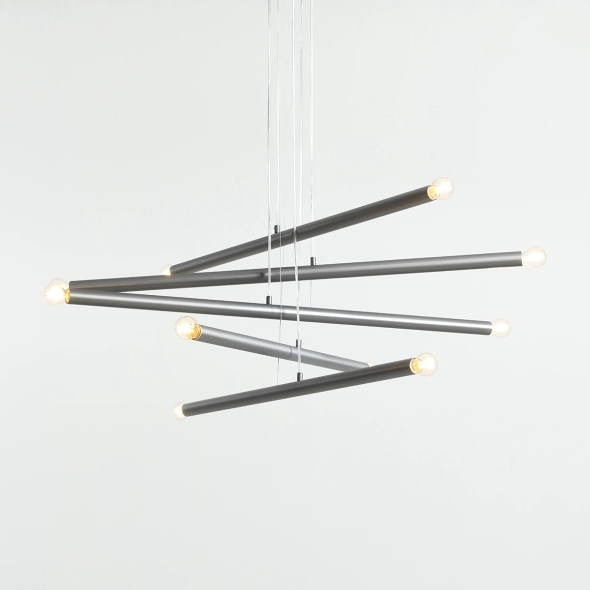 Minimalistyczna lampa wisząca TUBO 10 STEEL