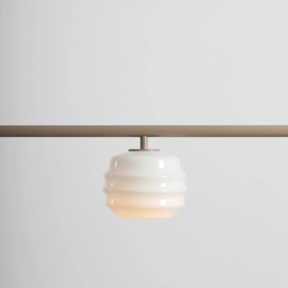 Trzypłomienna lampa wisząca w beżowym kolorze ze szklanymi kloszami PUFF 3 BEIGE