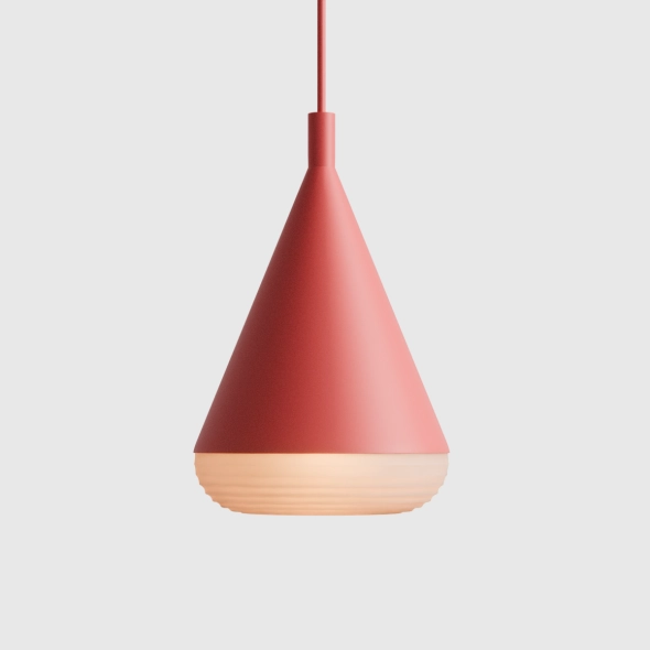 Mała lampa wisząca wysoka TORO KORALOWA CZERWIEŃ proj. Kabo&Pydo (ø18)