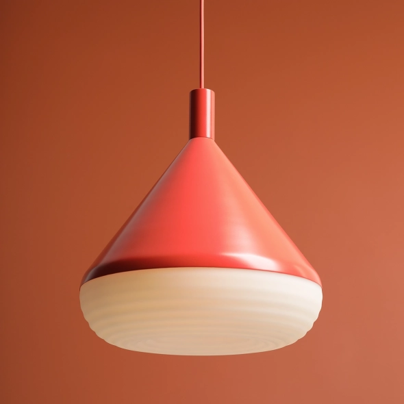 Large TORO CORAL RED pendant lamp by Kabo&Pydo (ø28)