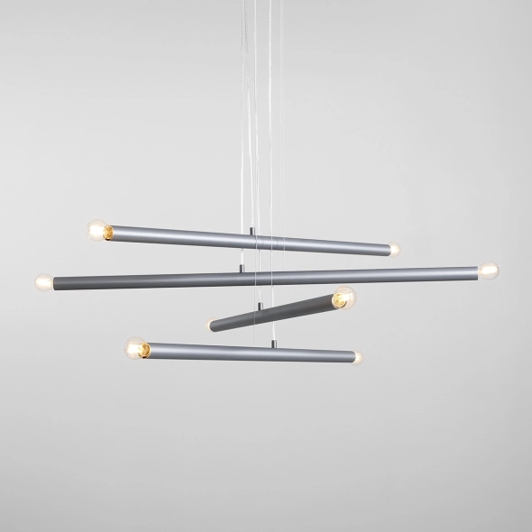 Minimalistyczna lampa wisząca TUBO 8 STEEL