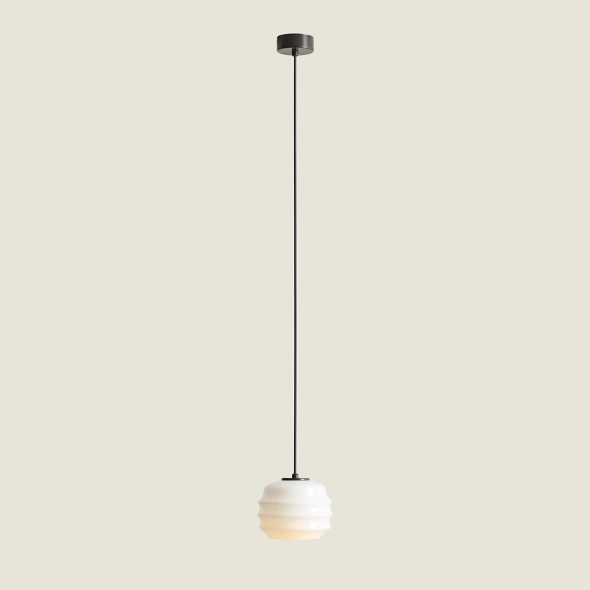 Pojedyncza lampa wisząca w kolorze mokka ze szklanym kloszem PUFF MOKKA