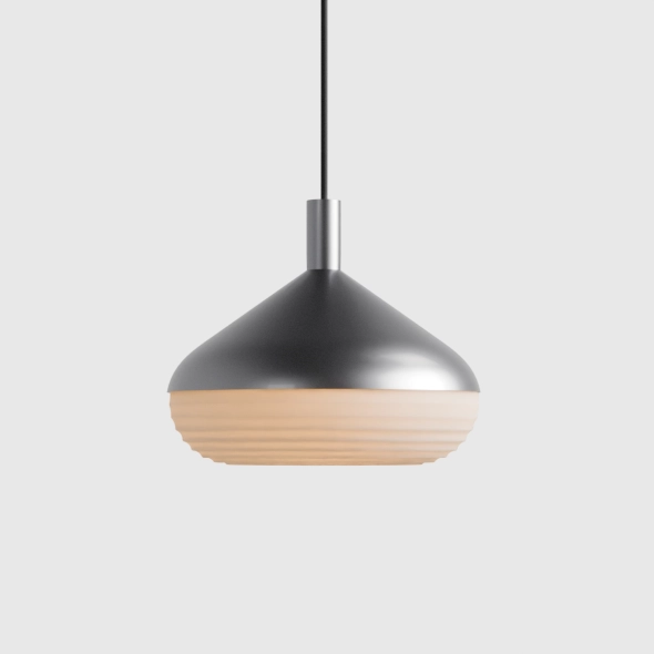 Duża lampa wisząca niska TORO SUROWA STAL proj. Kabo&Pydo (ø28)