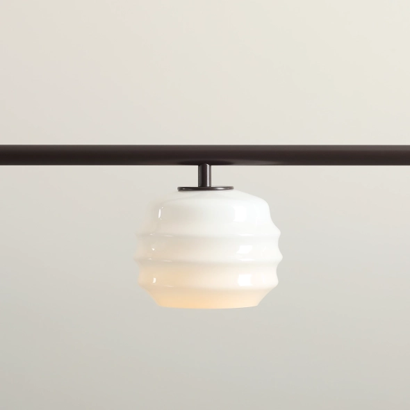3-light pendant lamp in mocha with glass shades PUFF 3 MOKKA
