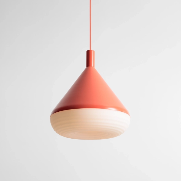Large TORO CORAL RED pendant lamp by Kabo&Pydo (ø28)