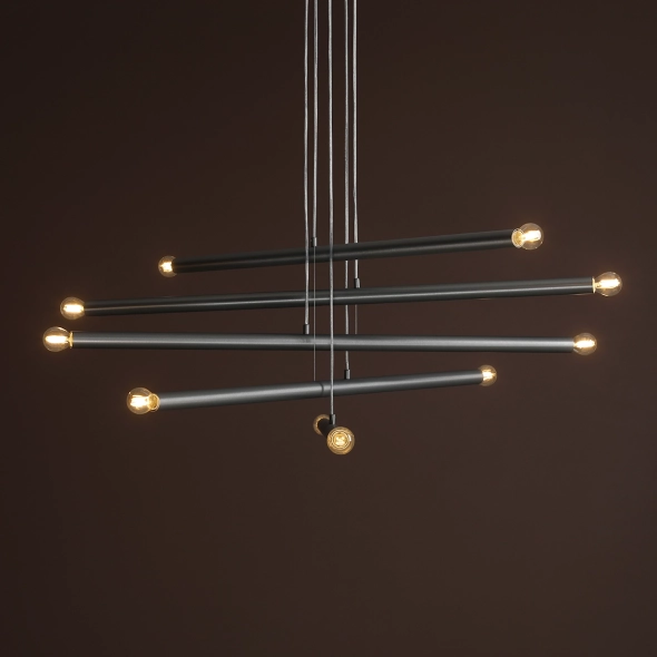 Minimalistyczna lampa wisząca TUBO 10 STEEL