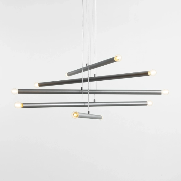Minimalistyczna lampa wisząca TUBO 10 STEEL