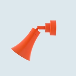 Lampada da parete con finitura arancione della collezione KIBO Szpunar x Artera