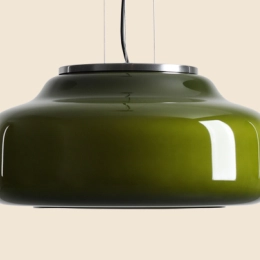 Sehr große, Glas-Pendelleuchte in außergewöhnlicher, grüner Farbe BONBON 2.0 L LIME Entw. Mikołaj Nicer (Nicer Design)