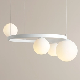 Lampada a sospensione di design GARDA 4 RING WHITE
