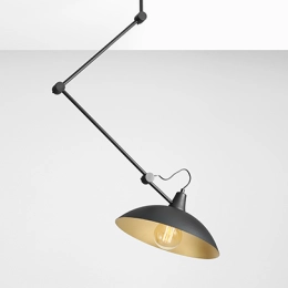Lampada da soffitto o da parete regolabile su braccio MELOS 1 BLACK GOLD